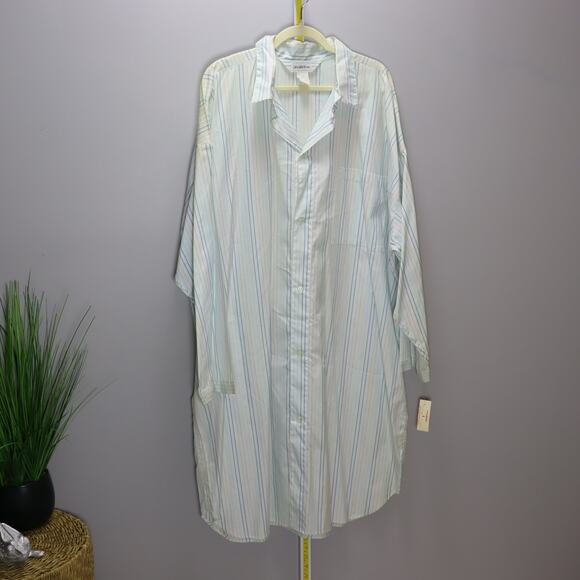 Saks Fifth Avenue NWT Nightshirt L/XL Striped 100% Cotton USA - Picture 1 of 4